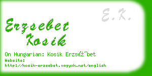 erzsebet kosik business card